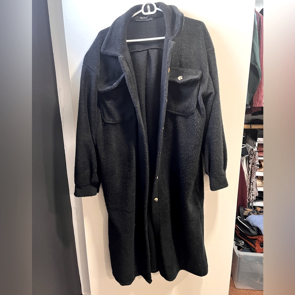 Black Longline Shacket